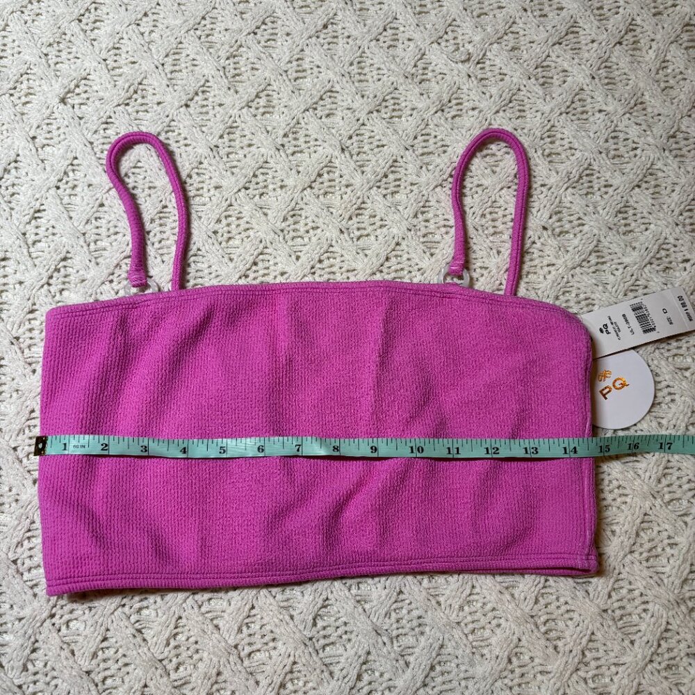 NWT PQ Swim Ultraviolet Mid Ring Bralette Bikini Top Textured Purple – Women’s D - Picture 4 of 6